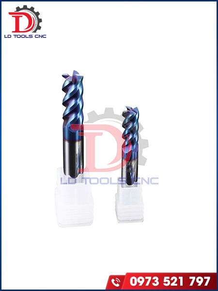 Dao phay ngón hợp kim phủ Nano Blue 4F (65HRC)