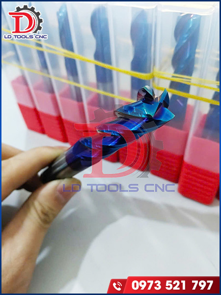 Dao phay ngón hợp kim phủ Nano Blue 4F (65HRC)